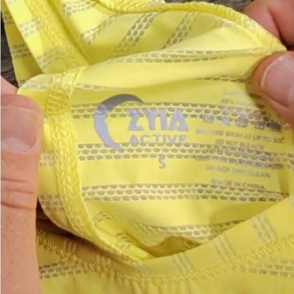 Zyia Vibrant Yellow Striped Women's Tank Top - Picture 6 of 6